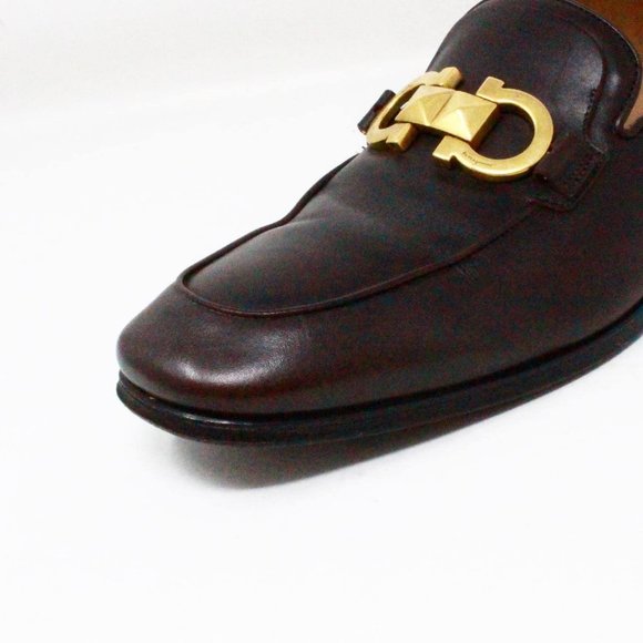 SALVATORE FERRAGAMO #43035 Mens Brown Leather Shoes (US 10.5 EU 41.5) main image 10